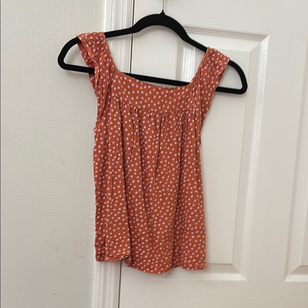 Polka Dot Sleeveless Top - Orange